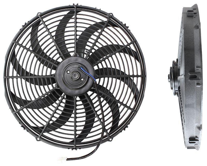 16" Electric Thermo Fan  2000 CFM, Curved Blades, Reversible, 16-21/64" (415mm) Mount Dia.
