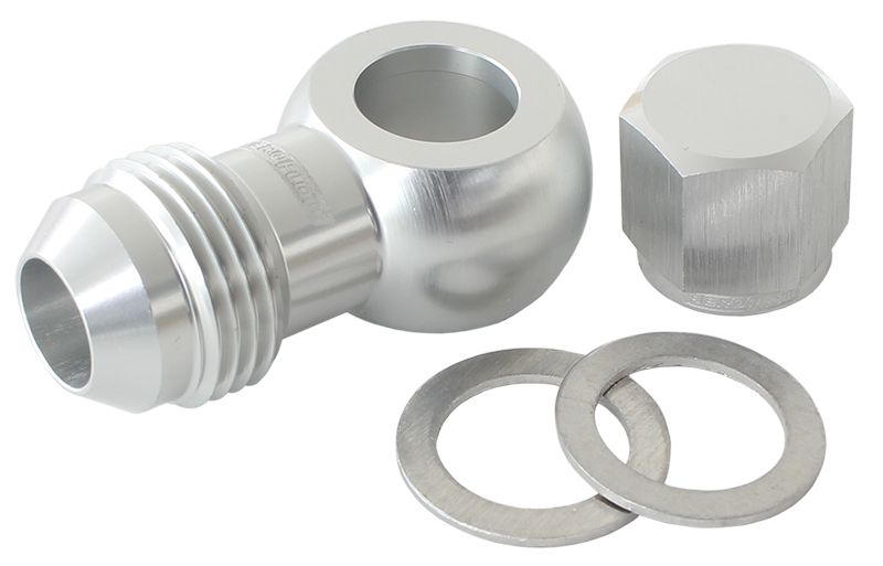 90° Fuel Pump Banjo Kit - Silver  -8AN Banjo Fitting & Cap