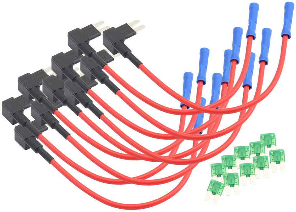 Push-In Fusible Link With Micro Blade Fuse  Universal PowerFeed Leed, Sold As A 10 Pack