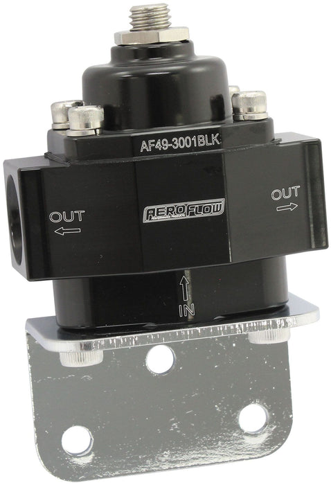 Billet 2-Port Fuel Pressure Regulator with -8 ORB Ports  Black Finish. 1-11 psi Adjustable