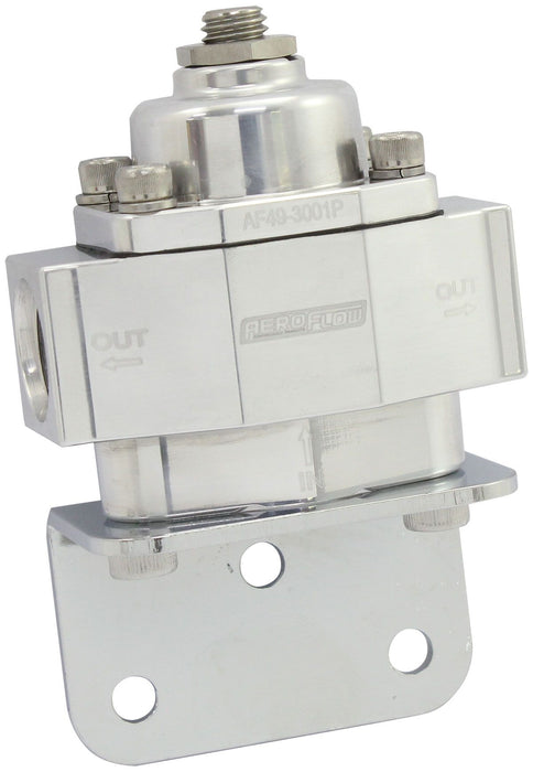 Billet 2-Port Fuel Pressure Regulator with -8 ORB Ports  Polished Finish. 1-11 psi Adjustable