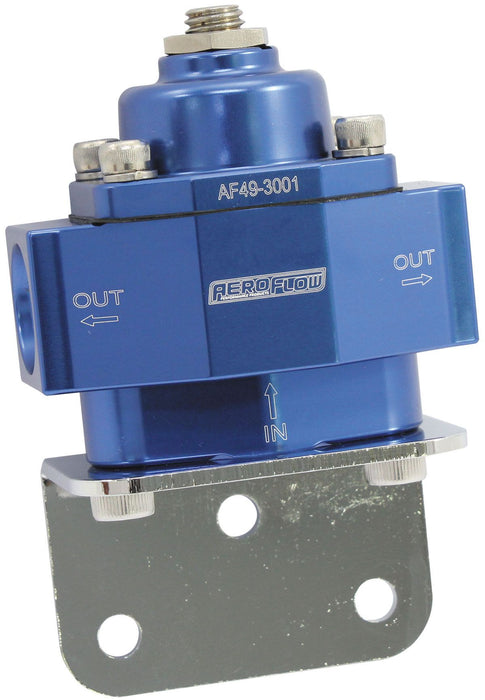 Billet 2-Port Fuel Pressure Regulator with -8 ORB Ports  Blue Finish. 1-11 psi Adjustable