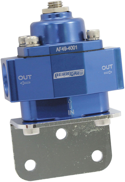 Billet 2-Port Fuel Pressure Regulator with 3/8" NPT Ports  Blue Finish. 1-11 psi Adjustable