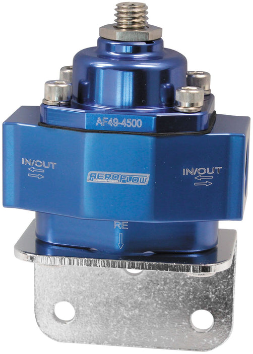 Billet Bypass Fuel Pressure Regulator 4.5-9psi Adjustable  Blue Finish. 3/8" NPT Ports with Bottom Return