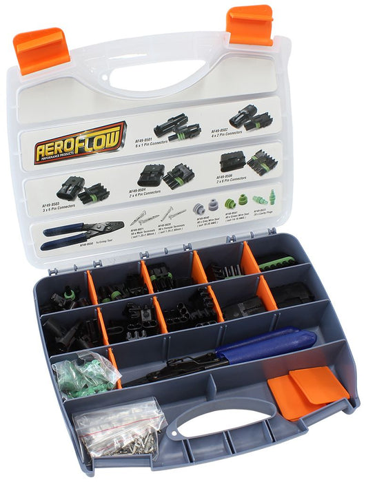 Weatherpack Connector Kit Kit Includes 1,2,3,4,6 Pin Connectors, Terminals & Crimp Tool