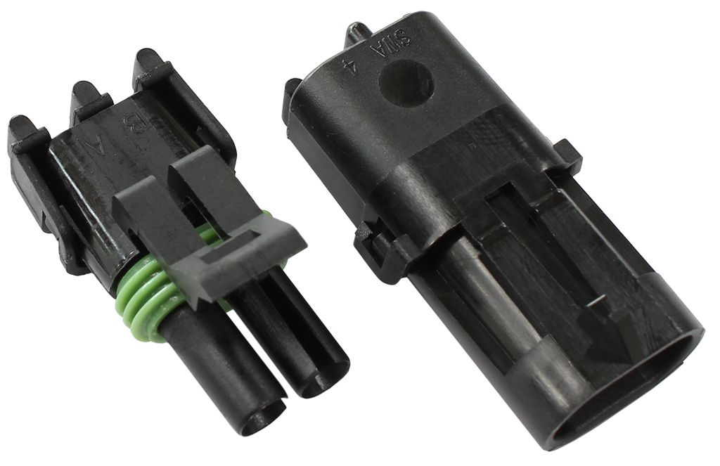 Weatherpack Connector  2 Pin Connector Suit 18-20 AWG To 14-16 AWG Wire