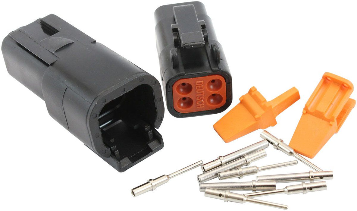 WeatherTight DTM 4 PinConnector  Black Connector, Suit 20AWG Wire