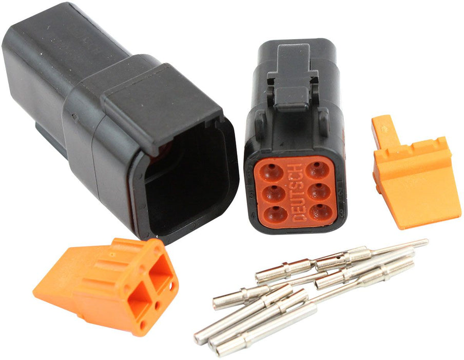 WeatherTight DTM 6 PinConnector  Black Connector, Suit 20AWG Wire