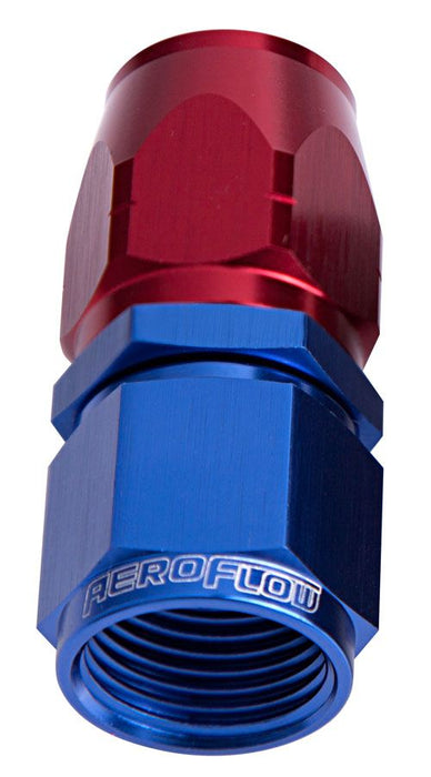 500 / 550 Series Cutter Style One Piece Full Flow Swivel Straight Hose End -4AN Blue/Red Finish. Suits 100 & 450 Series Hose