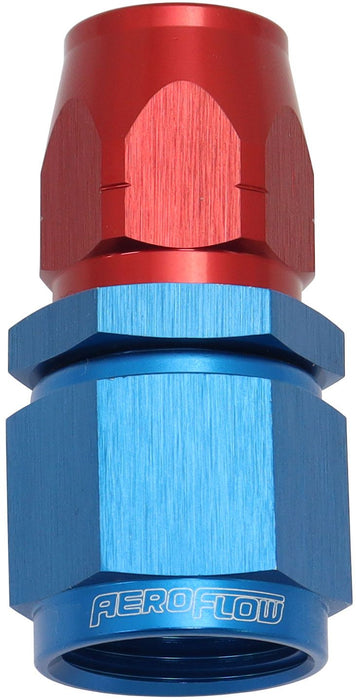 550 Series Cutter Style One Piece Straight Stepped Hose End -8AN to -6 Hose  Blue/Red Finish. Suits 100 & 450 Series Hose