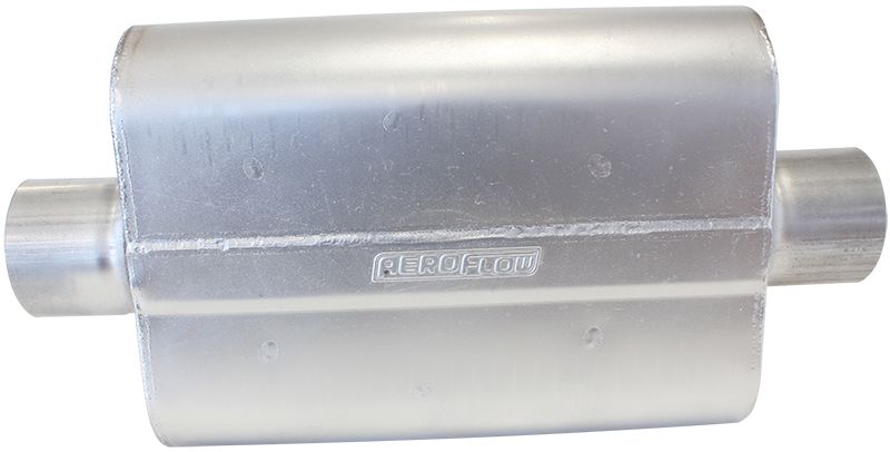 Aeroflow 5000 Series Mufflers - Centre Inlet/Centre Outlet  3" Inlet, 3" Outlet, 16 gauge Aluminised Steel, Chambered