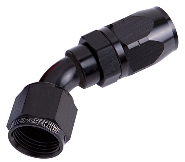 500 Series Cutter Swivel 45° Hose End -10AN  Black Finish. Suits 100 & 450 Series Hose