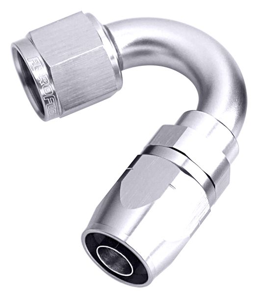 500 Series Cutter Swivel 150° Hose End -4AN  Silver Finish. Suits 100 & 450 Series Hose
