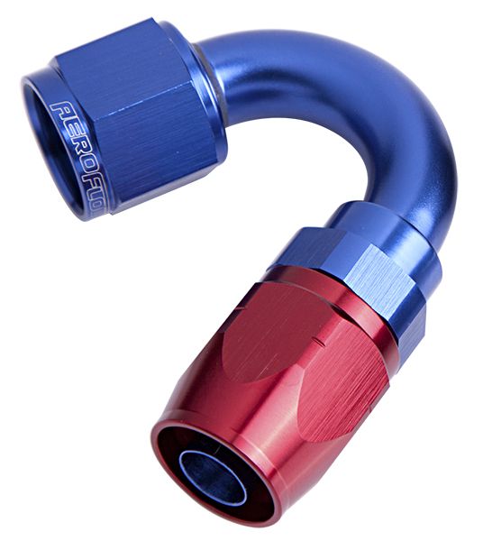 500 Series Cutter Swivel 150° Hose End -6AN  Blue/Red Finish. Suits 100 & 450 Series Hose