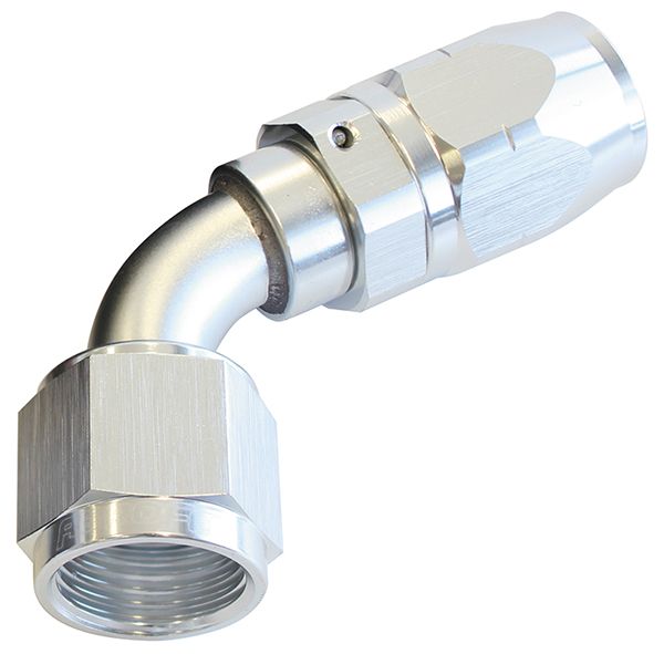 500 Series Cutter Swivel 60° Hose End -4AN  Silver Finish. Suits 100 & 450 Series Hose