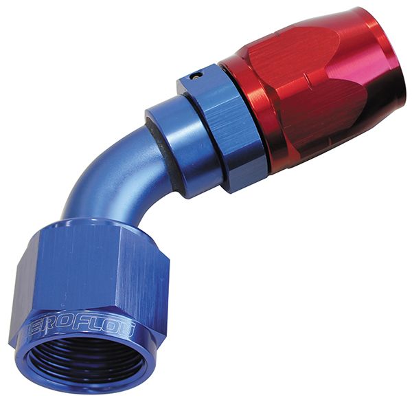 500 Series Cutter Swivel 60° Hose End -8AN  Blue/Red Finish. Suits 100 & 450 Series Hose
