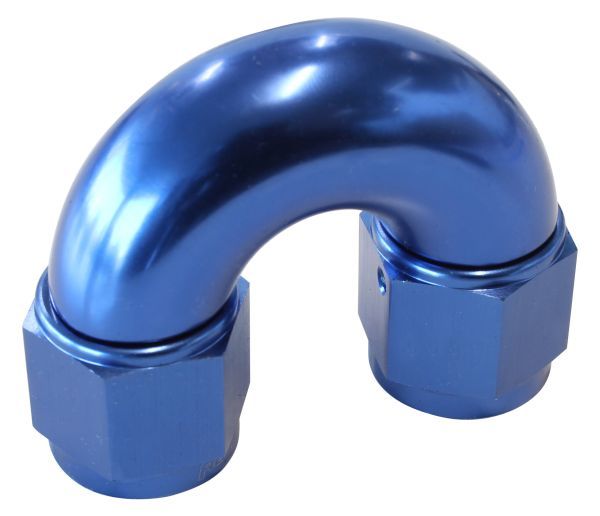 180° Full Flow Female Coupler -8AN  Blue Finish