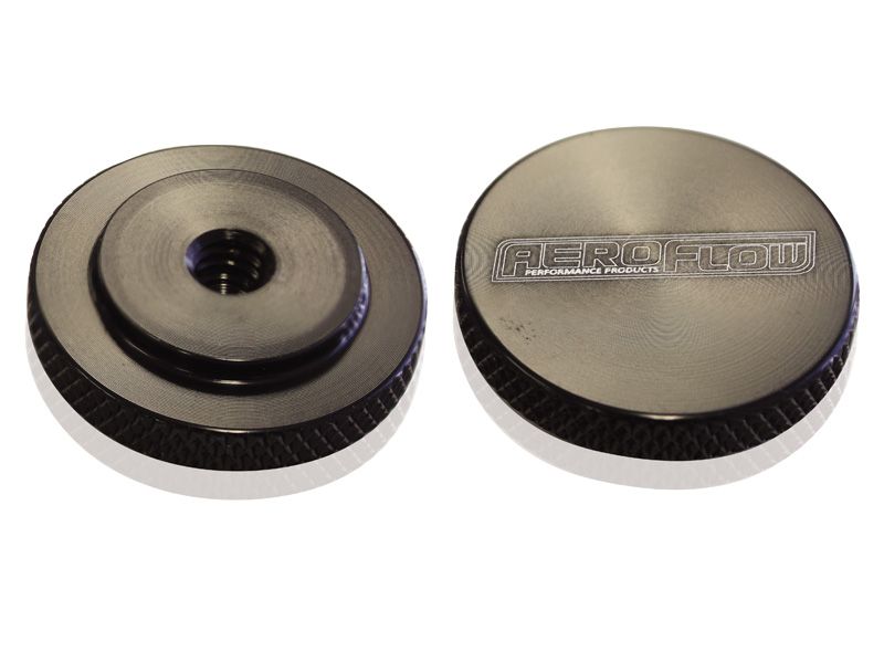 Black Billet Air Cleaner Nut Low profile perfect for tight clearance applications, 1/4" UNC