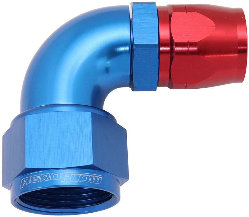 550 Series Cutter Style One Piece Swivel 90° Stepped Hose End -16AN to -12 Hose  Blue Finish. Suits 100 & 450 Series Hose