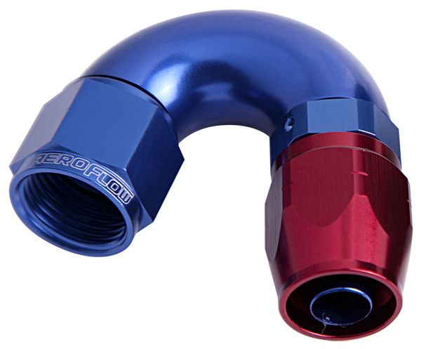 550 Series Cutter One-Piece Full Flow Swivel 150° Hose End -8AN  Blue/Red Finish. Suits 100 & 450 Series Hose