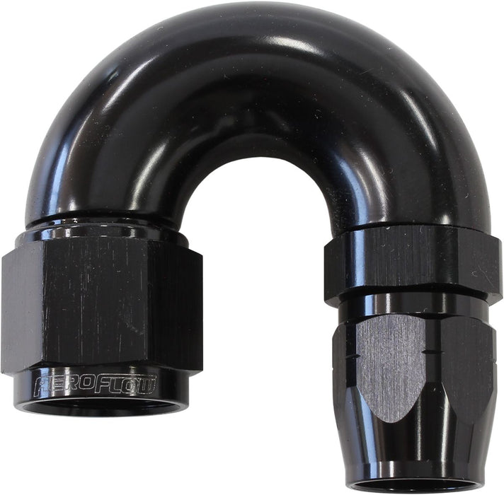 550 Series Cutter Style One Piece Swivel 180° Stepped Hose End -8AN to -6 Hose  Black Finish. Suits 100 & 450 Series Hose