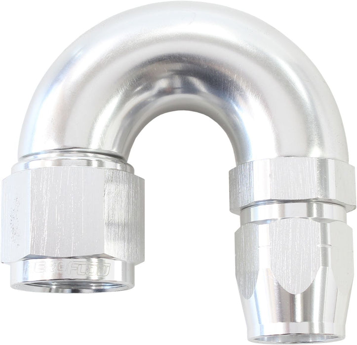 550 Series Cutter Style One Piece Swivel 180° Stepped Hose End -8AN to -6 Hose  Silver Finish. Suits 100 & 450 Series Hose