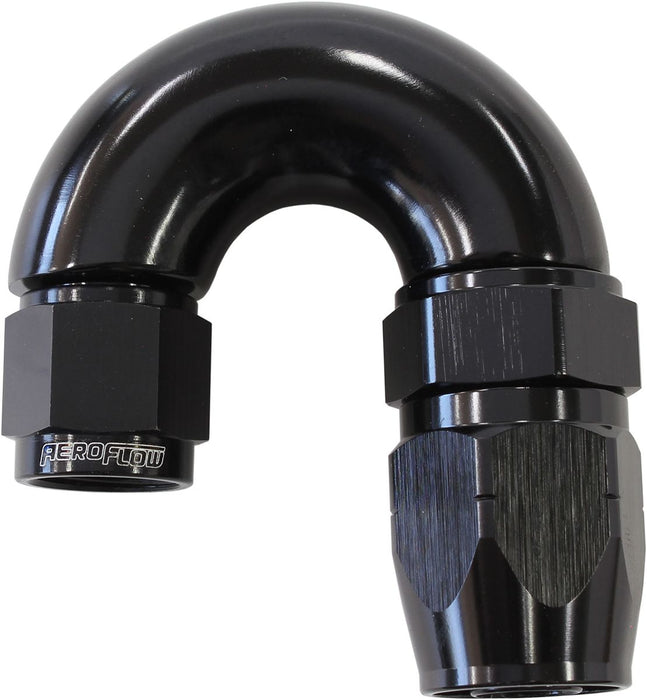 550 Series Cutter Style One Piece Swivel 180° Stepped Hose End -6AN to -8 Hose  Black Finish. Suits 100 & 450 Series Hose