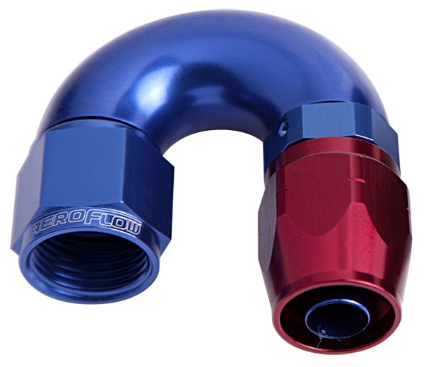 550 Series Cutter One-Piece Full Flow Swivel 180° Hose End -10AN  Blue/Red Finish. Suits 100 & 450 Series Hose