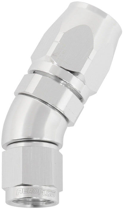550 Series Cutter Style One Piece Swivel 30° Stepped Hose End -6AN to -8 Hose  Silver Finish. Suits 100 & 450 Series Hose