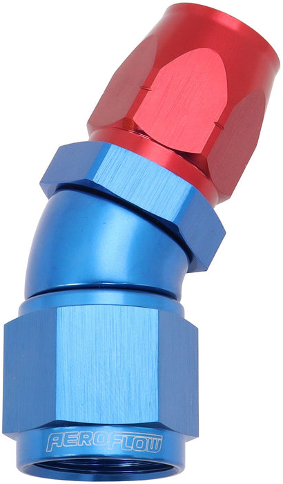 550 Series Cutter Style One Piece Swivel 30° Stepped Hose End -10AN to -8 Hose   Blue/Red Finish. Suits 100 & 450 Series Hose