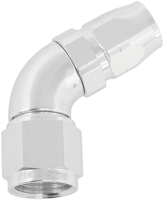 550 Series Cutter Style One Piece Swivel 60° Stepped Hose End -8AN to -6 Hose  Silver Finish. Suits 100 & 450 Series Hose