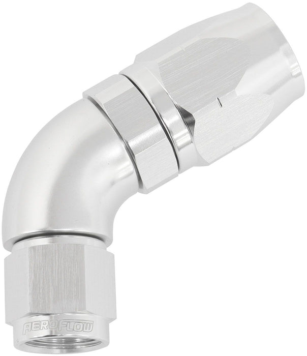 550 Series Cutter Style One Piece Swivel 60° Stepped Hose End -6AN to -8 Hose  Silver Finish. Suits 100 & 450 Series Hose