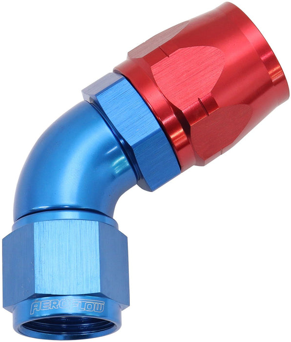 550 Series Cutter Style One Piece Swivel 60° Stepped Hose End -10AN to -12 Hose  Blue/Red Finish. Suits 100 & 450 Series Hose