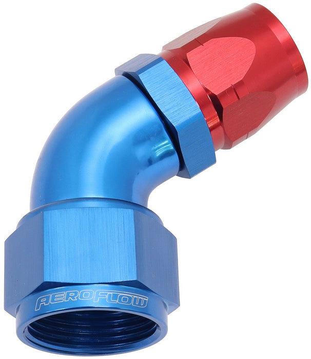 550 Series Cutter Style One Piece Swivel 60° Stepped Hose End -16AN to -12 Hose  Blue/Red Finish. Suits 100 & 450 Series Hose
