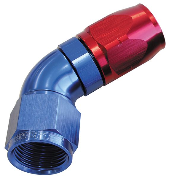 550 Series Cutter One-Piece Full Flow Swivel 60° Hose End -12AN  Blue/Red Finish. Suits 100 & 450 Series Hose