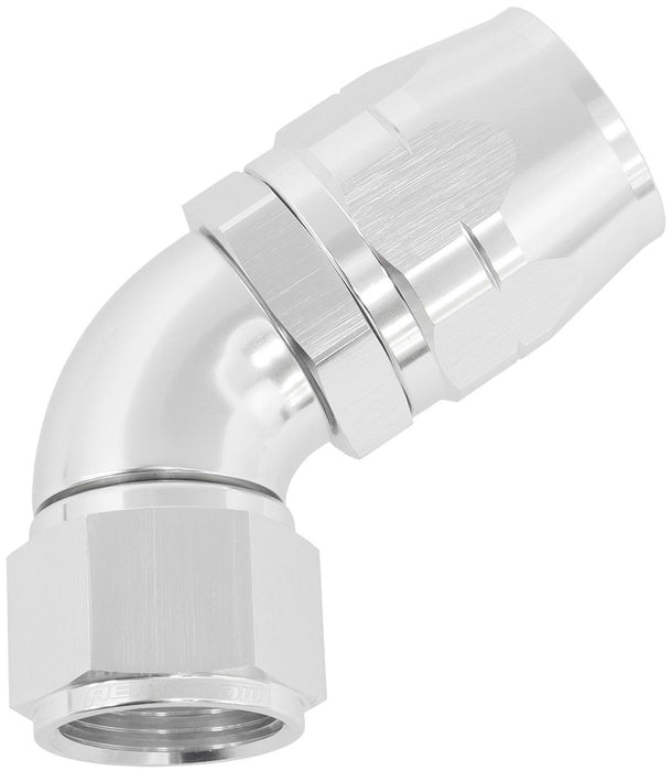 550 Series Cutter Style One Piece Swivel 60° Stepped Hose End -12AN to -16 Hose  Silver Finish. Suits 100 & 450 Series Hose