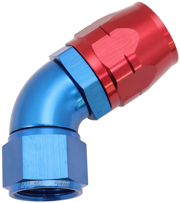550 Series Cutter Style One Piece Swivel 60° Stepped Hose End -12AN to -16 Hose  Blue/Red Finish. Suits 100 & 450 Series Hose