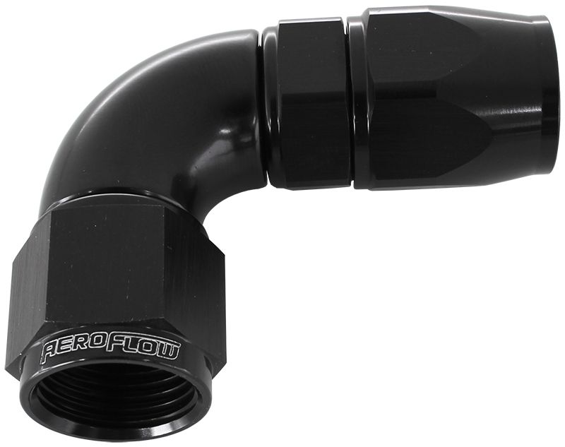 570 Series PTFE 90° Hose End -20AN  Black Finish. Suits 200 & 250 Series Hose