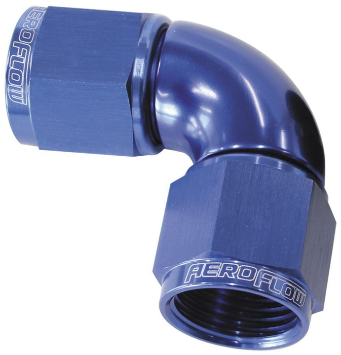 90° Full Flow Female Coupler -12AN  Blue Finish