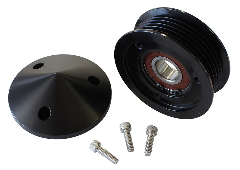 Replacement GM LS Tensioner Pulley  Black With Nose Cover & Bolts
