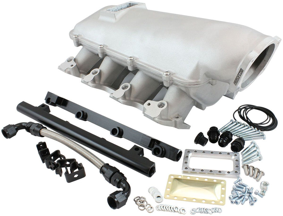 Aeroflow GM LS Rectangle Port Low Rise EFI Modular Intake Manifold, Natural Cast Finish Suit 102mm/105mm Throttle Body & 14mm Short Injectors