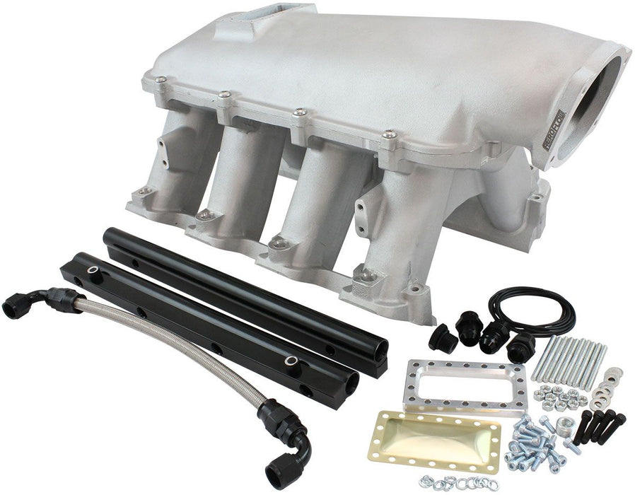 Aeroflow GM LS Rectangle Port Hi Rise EFI Modular Intake Manifold, Natural Cast Finish Suit 102mm/105mm Throttle Body & 14mm Short Injectors
