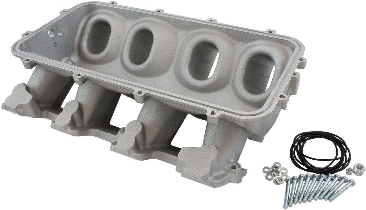 Aeroflow Low Rise NON-EFI GM LS Cathedral Port Intake Manifold Base, Natural Cast Finish Suit Modular Intake Manifolds