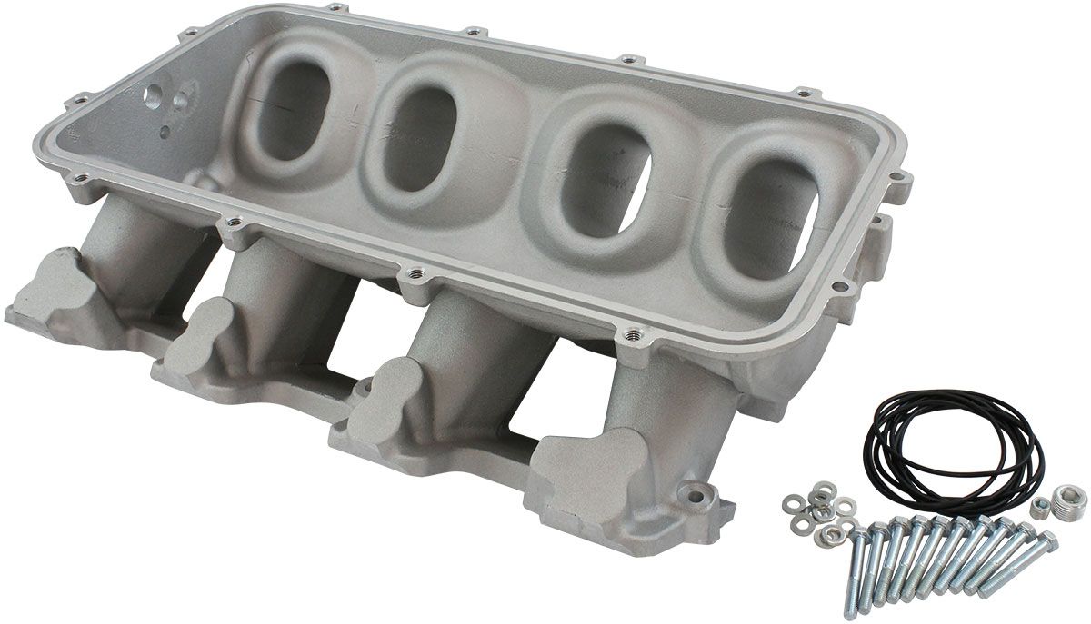 Aeroflow Low Rise NON-EFI GM LS Rectangle Port Intake Manifold Base, Natural Cast Finish Suit Modular Intake Manifolds