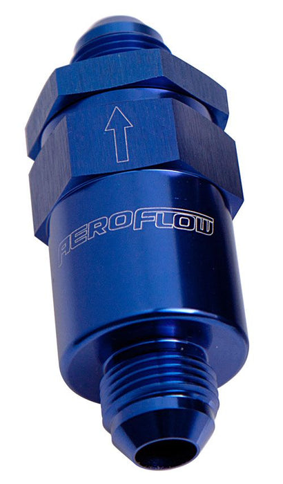 30 Micron Billet Fuel Filter -8AN  Blue Finish. 2" Length