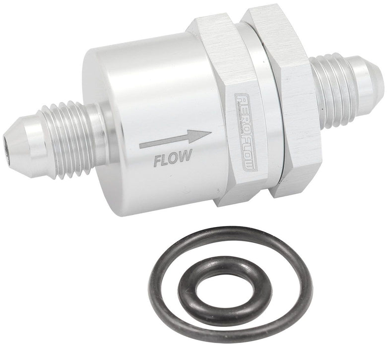 Inline Check Valve -4AN  Silver