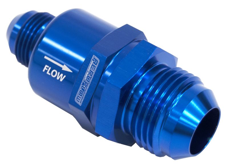 One Way Stepped Check Valve - Blue -12AN (out) to -8AN (in)