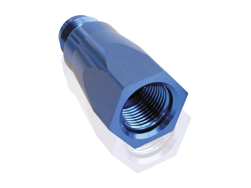 Adjustable Check Valve -8AN  Blue Finish. Male to Female AN Outlets