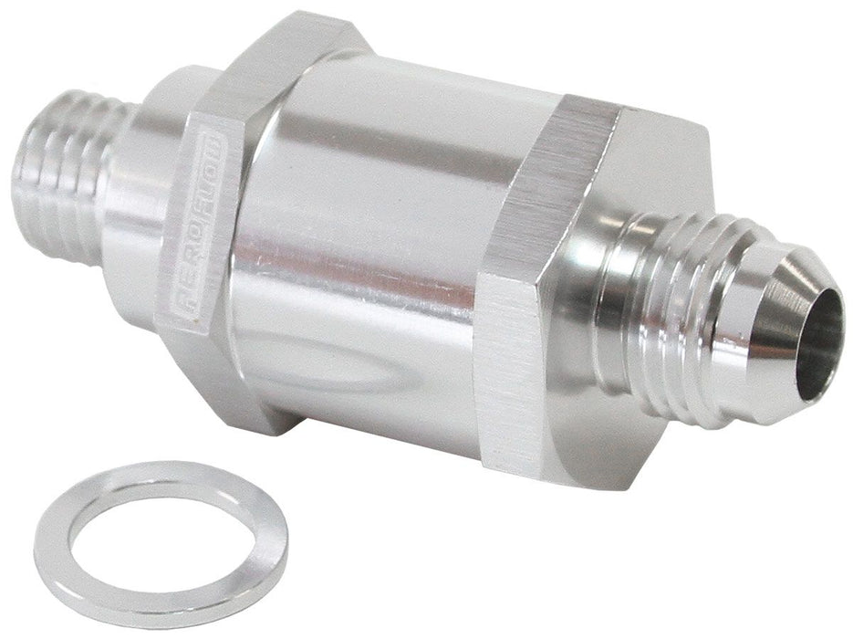 EFI Fuel Pump Check Valve -6AN (M12 x 1.5mm)   Silver Finish