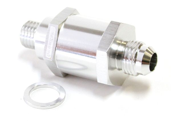 EFI Fuel Pump Check Valve -8AN (M12 x 1.5mm)   Silver Finish